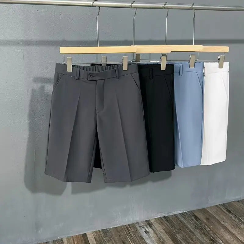 Men's Tailored Pleated Chino Shorts. Pleated front.