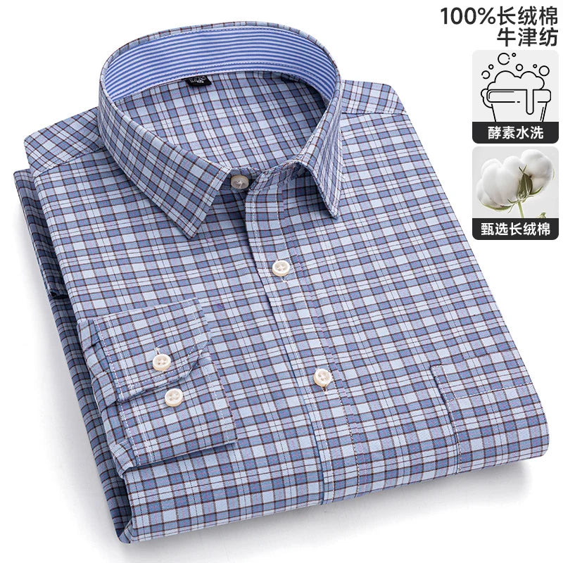Men's Long-Sleeve Button-Down Oxford Shirt. 100% cotton Oxford fabric.