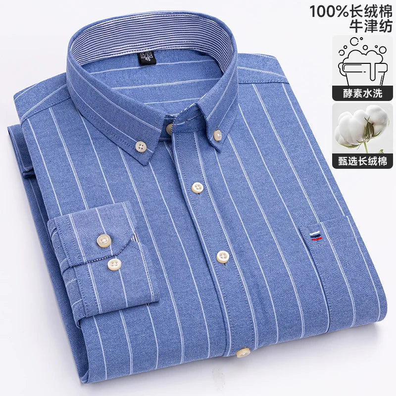 Men's Long-Sleeve Button-Down Oxford Shirt. 100% cotton Oxford fabric.