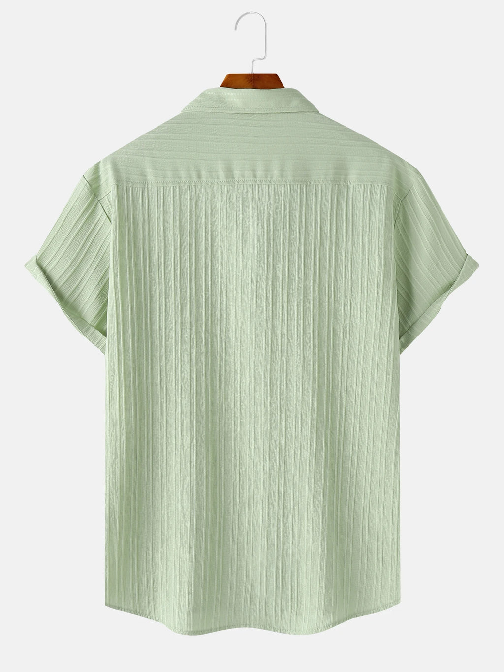Men's Textured Short-Sleeve Button Shirt. Textured finish.