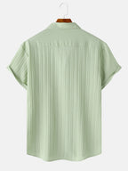 Men's Textured Short-Sleeve Button Shirt. Textured finish.