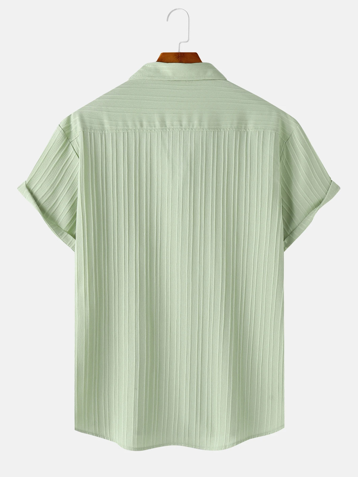 Men's Textured Short-Sleeve Button Shirt. Textured finish.