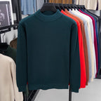 Men's Plain Mock-Neck Jumper. Mock-neck collar.