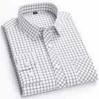 Men's Cotton Point-Collar Check Shirt. 100% cotton.