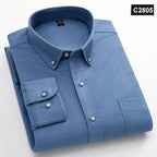 Men's Plain Cotton Oxford Shirt With Chest Pocket. 100% cotton Oxford fabric.