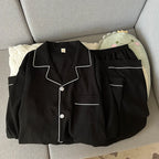 Men's Textured Piped Button-Front Pyjamas. Textured polyester fabric.