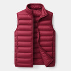 Men's Lightweight Narrow-Quilted Gilet. Narrow horizontal quilting.