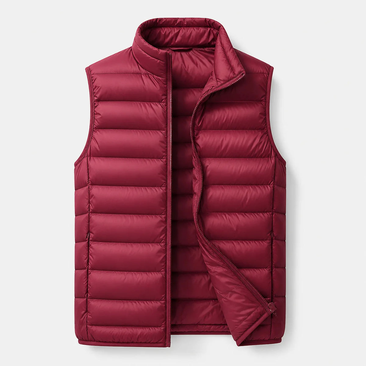 Men's Lightweight Narrow-Quilted Gilet. Narrow horizontal quilting.