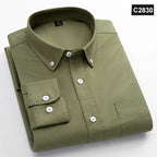 Men's Plain Cotton Oxford Shirt With Chest Pocket. 100% cotton Oxford fabric.