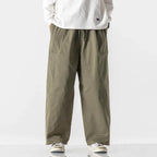 Men's Relaxed Wide-Leg Drawstring Trousers. Wide-leg shape.
