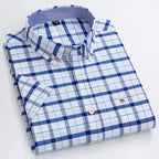 Men's Short-Sleeve Cotton Oxford Shirt. Oxford cotton fabric.
