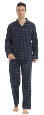 Men's Cotton-Blend Flannel Check Pyjamas. Cotton-polyester flannel.