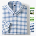 Men's Fine-Stripe Cotton Button-Down Shirt. 100% cotton.
