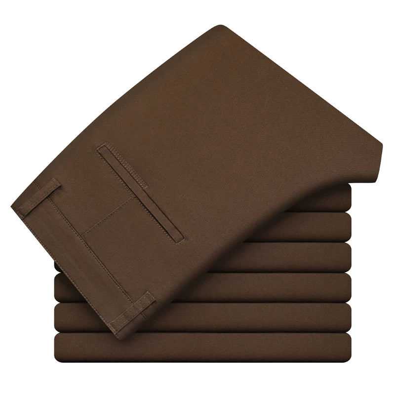 Men's Cotton-Rich Straight Stretch Chinos. 97% cotton and 3% elastane.