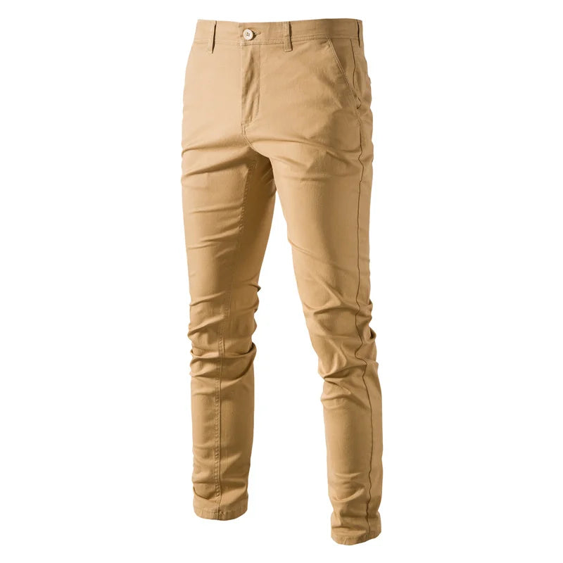 Men's Cotton-Blend Slim Stretch Chinos. Cotton blend with elastane.