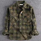 Men's Cotton Checked Corduroy Shirt. Cotton corduroy.