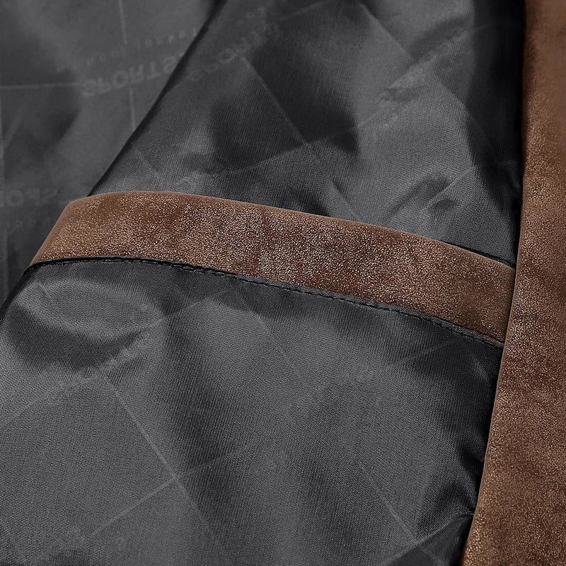 Men's Suede-Look Snap-Collar Zip Jacket. Suede-look surface.