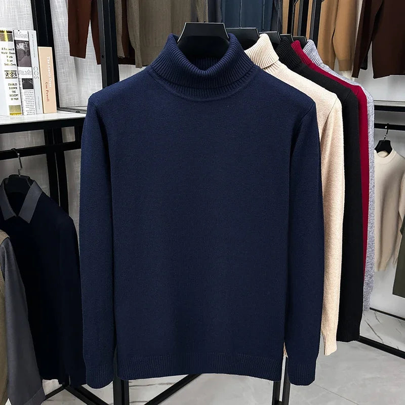 Men's Classic Roll-Neck Jumper. Roll-neck collar.
