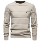Men's Ribbed Panel Crew-Neck Jumper. Textured ribbed knit panels.