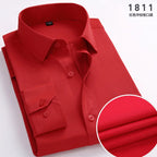Men's Classic Stripe & Plain Pocket Shirt. Cotton-polyester blend.