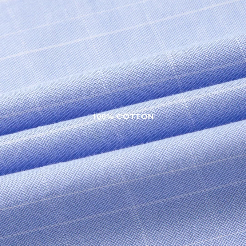 Men's Fine-Stripe Cotton Button-Down Shirt. 100% cotton.
