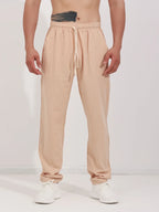 Men's Relaxed Cotton-Linen Drawstring Trousers. Cotton and linen blend.