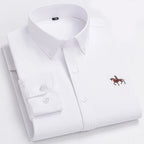 Men's Cotton Oxford Shirt in Plain, Stripe & Check. Oxford cotton fabric.