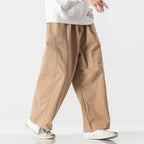 Men's Relaxed Wide-Leg Drawstring Trousers. Wide-leg shape.
