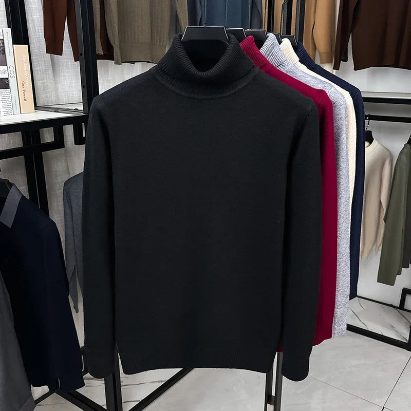 Men's Classic Roll-Neck Jumper. Roll-neck collar.