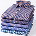 Men's Cotton Point-Collar Check Shirt. 100% cotton.