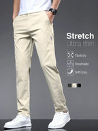 Men's Lightweight Straight-Leg Casual Trousers. Straight leg.