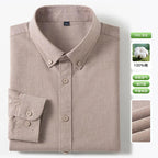 Men's Fine-Stripe Cotton Button-Down Shirt. 100% cotton.