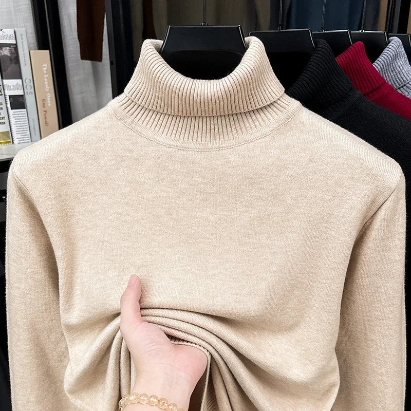 Men's Classic Roll-Neck Jumper. Roll-neck collar.