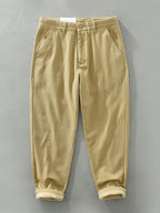 Men's Relaxed Cotton-Blend Chino Trousers. Cotton and polyester blend.