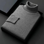 Men's Essential Ribbed Roll-Neck Jumper. Folded ribbed roll neck.