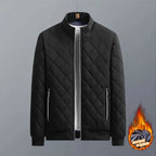 Men's Fleece-Lined Diamond Bomber Jacket. Diamond quilting.