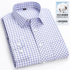 Men's Cotton Point-Collar Check Shirt. 100% cotton.