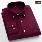 Men's Plain Cotton Oxford Shirt With Chest Pocket. 100% cotton Oxford fabric.