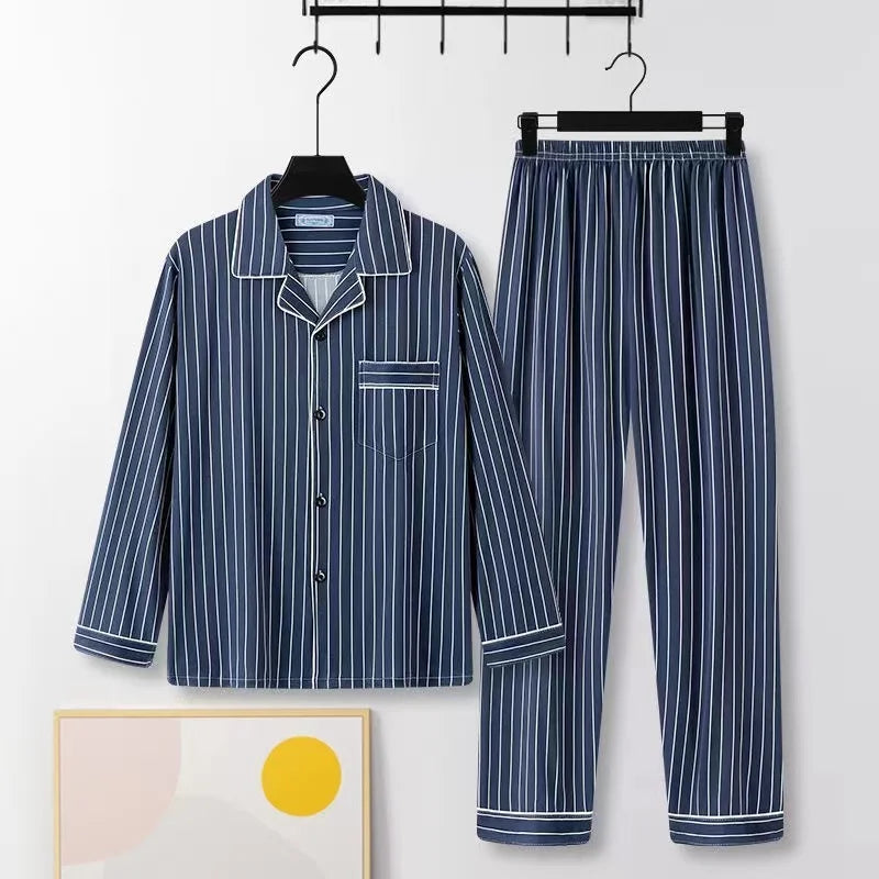 Men's Classic Cotton Shirt & Trouser Pyjamas. Cotton fabric.