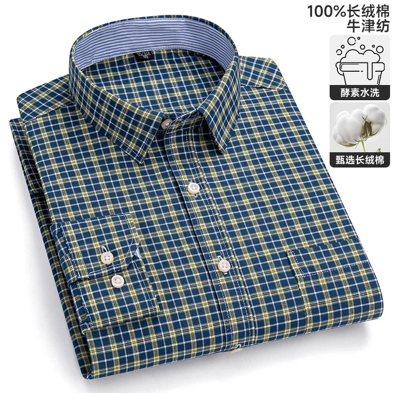 Men's Long-Sleeve Button-Down Oxford Shirt. 100% cotton Oxford fabric.