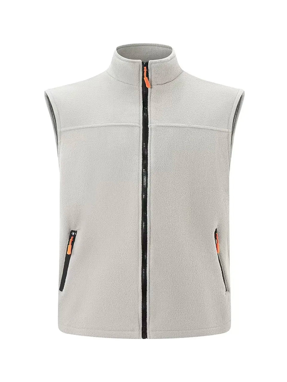 Men's Stand-Collar Zip-Front Fleece Gilet. Fleece texture.