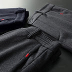 Men's Textured Smart Stretch Trousers. Polyester blend with viscose, nylon, cotton and elastane.