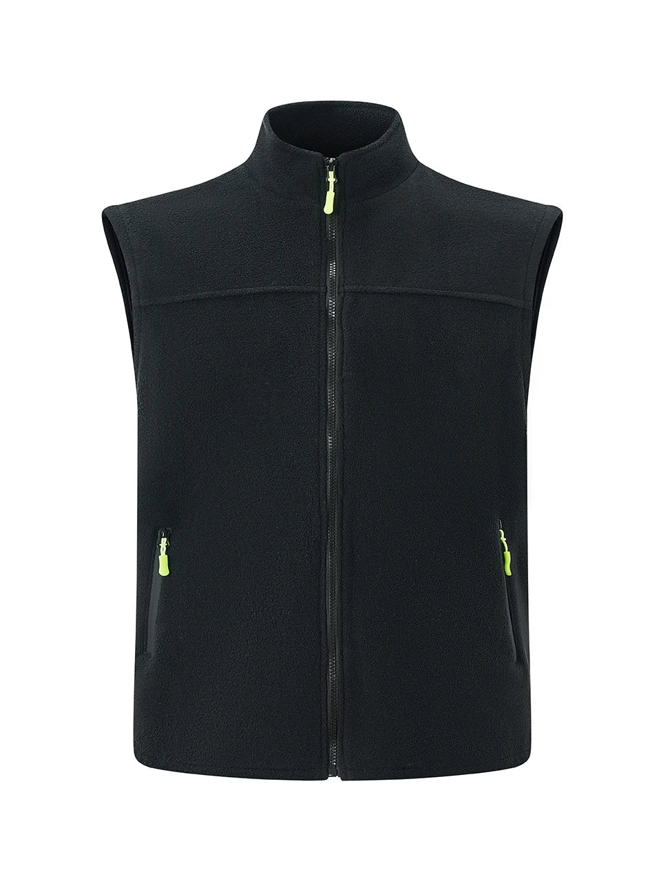 Men's Stand-Collar Zip-Front Fleece Gilet. Fleece texture.