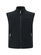 Men's Stand-Collar Zip-Front Fleece Gilet. Fleece texture.