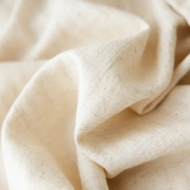 Men's Cream Gauze Cotton Long Pyjamas. Cotton gauze.
