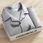 Men's Printed Cotton-Blend Long Pyjamas. Cotton-polyester blend.