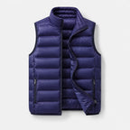 Men's Lightweight Narrow-Quilted Gilet. Narrow horizontal quilting.