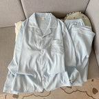 Men's Textured Piped Button-Front Pyjamas. Textured polyester fabric.