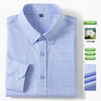 Men's Fine-Stripe Cotton Button-Down Shirt. 100% cotton.