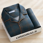 Men's Printed Cotton-Blend Long Pyjamas. Cotton-polyester blend.